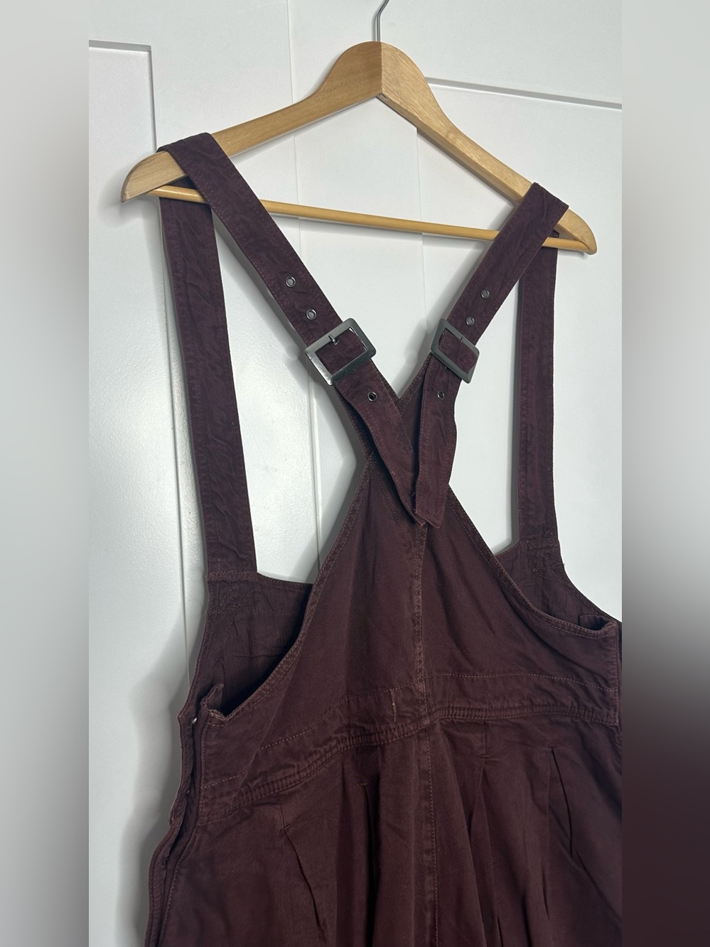 Free People We The Free Felix Tapered Overalls Large brown Jumpsuit barrel leg - Picture 8 of 15
